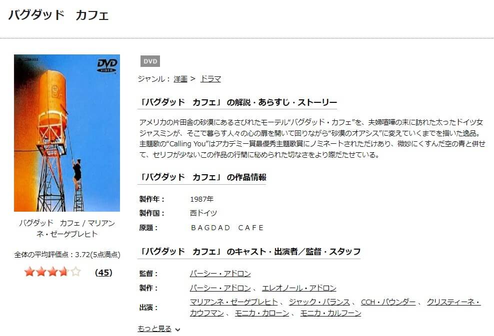 TSUTAYA DISCAS　バグダッド・カフェ