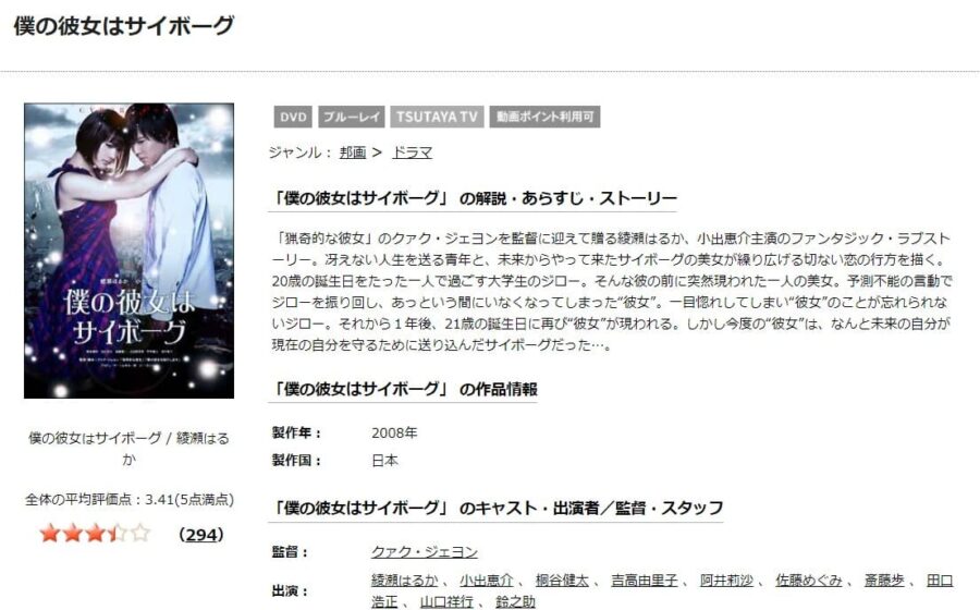 TSUTAYA DISCAS　僕の彼女はサイボーグ
