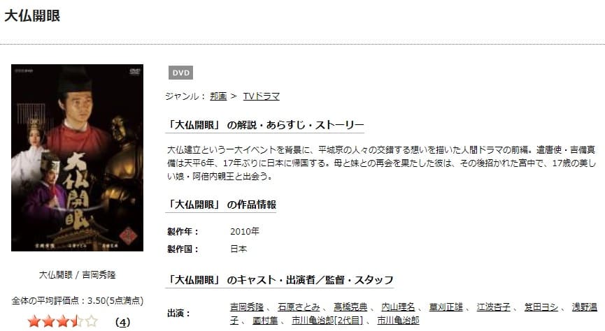 TSUTAYA DISCAS　大仏開眼