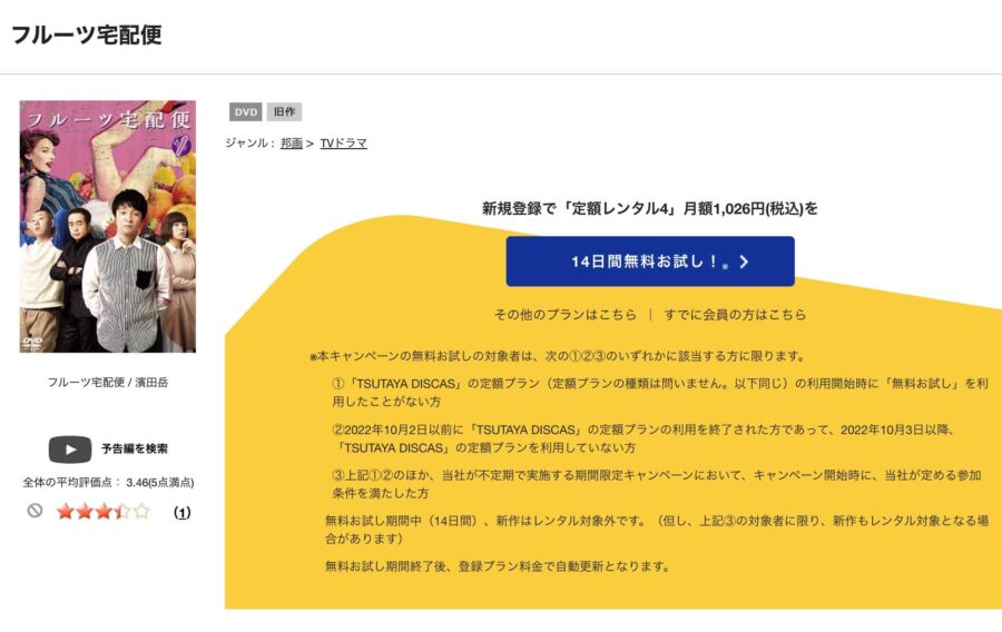 TSUTAYA DISCAS　フルーツ宅配便