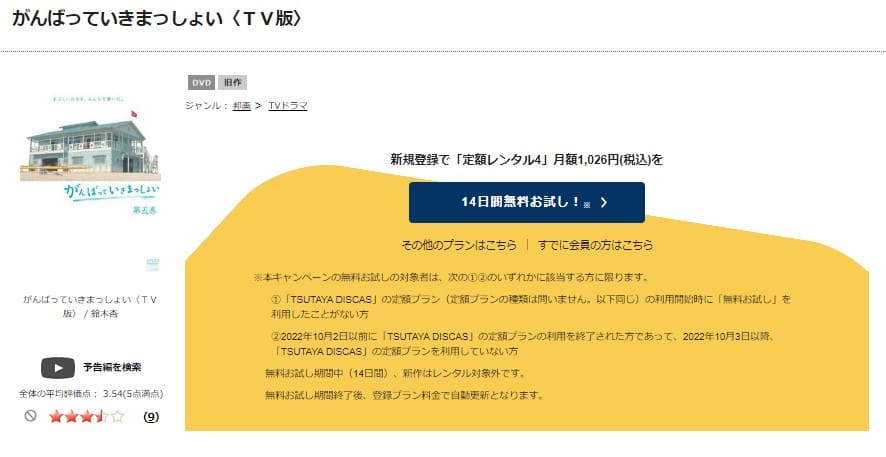 TSUTAYA DISCAS　がんばっていきまっしょい