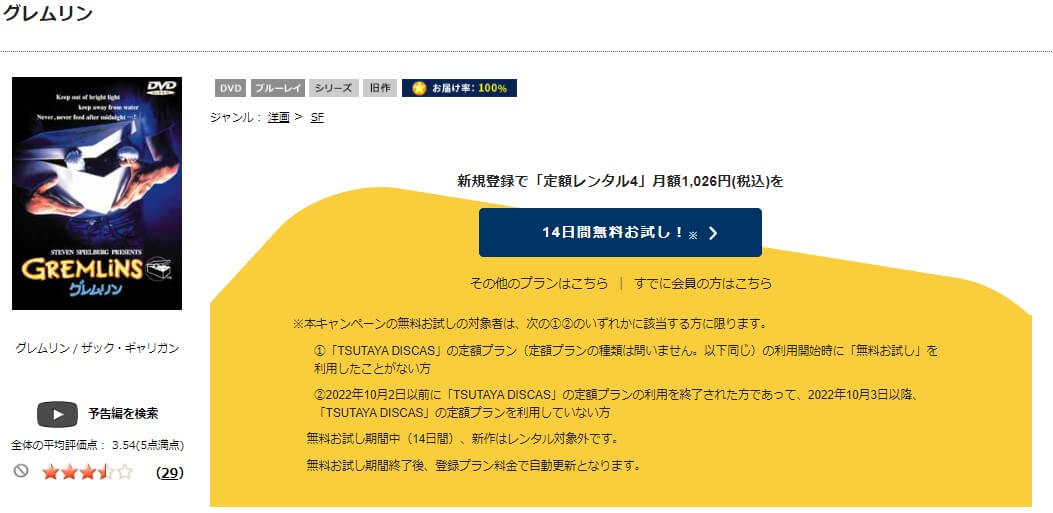 TSUTAYA DISCAS　グレムリン