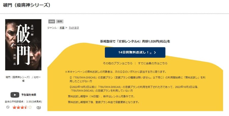 TSUTAYA DISCAS　破門