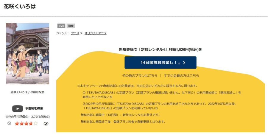 TSUTAYA DISCAS　花咲くいろは