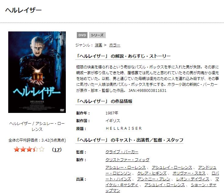 TSUTAYA DISCAS　ヘル・レイザー