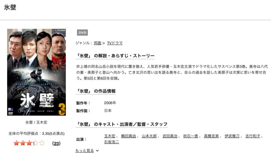 TSUTAYA DISCAS　氷壁