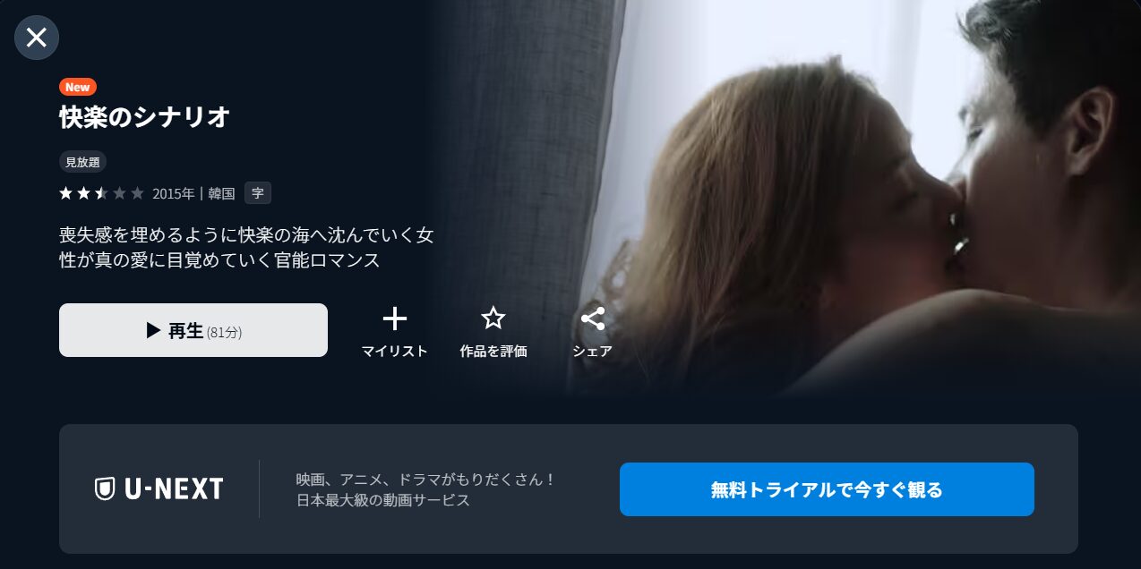 U-NEXTの快楽のシナリオ配信画像