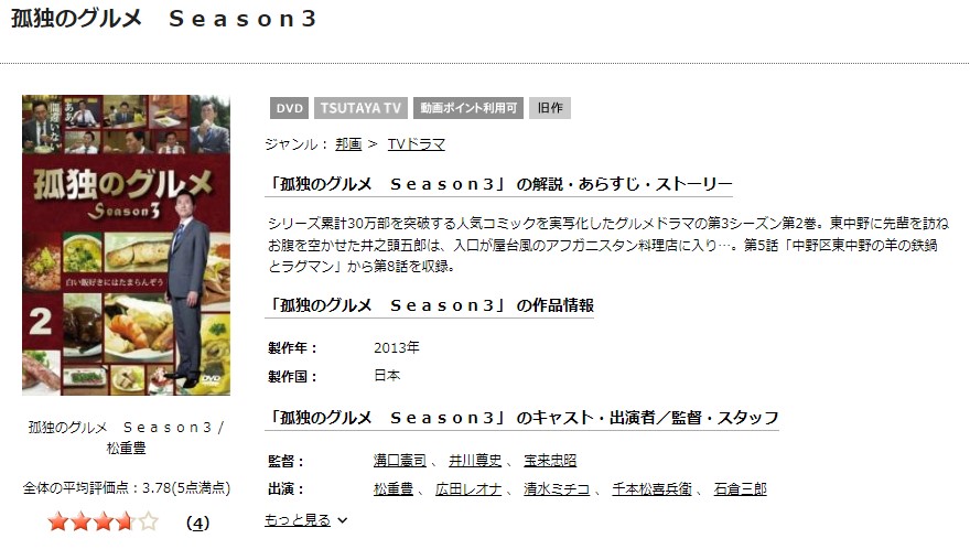 TSUTAYA DISCAS　孤独のグルメ シーズン3