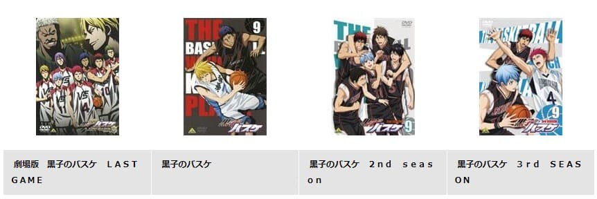 TSUTAYA DISCAS　黒子のバスケ