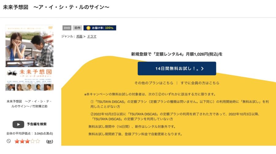 TSUTAYA DISCAS　未来予想図 -ア・イ・シ・テ・ルのサイン-