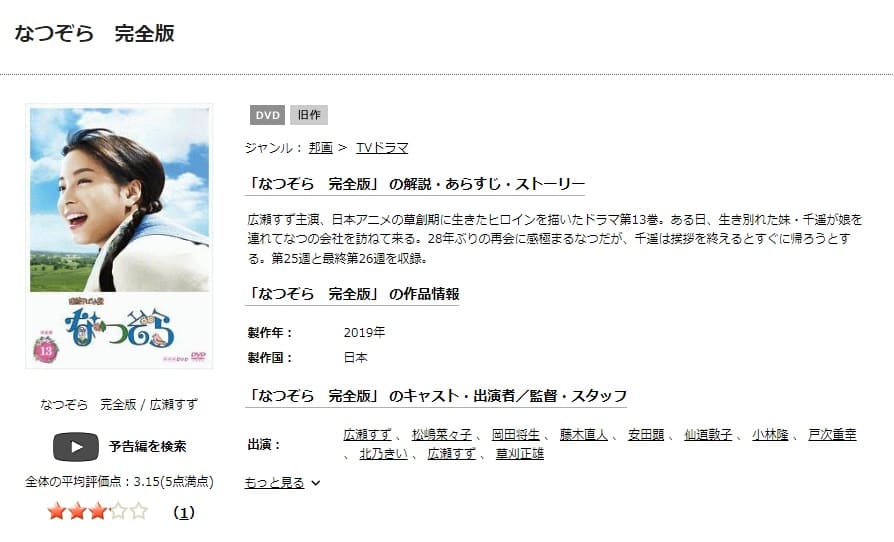 TSUTAYA DISCAS　なつぞら