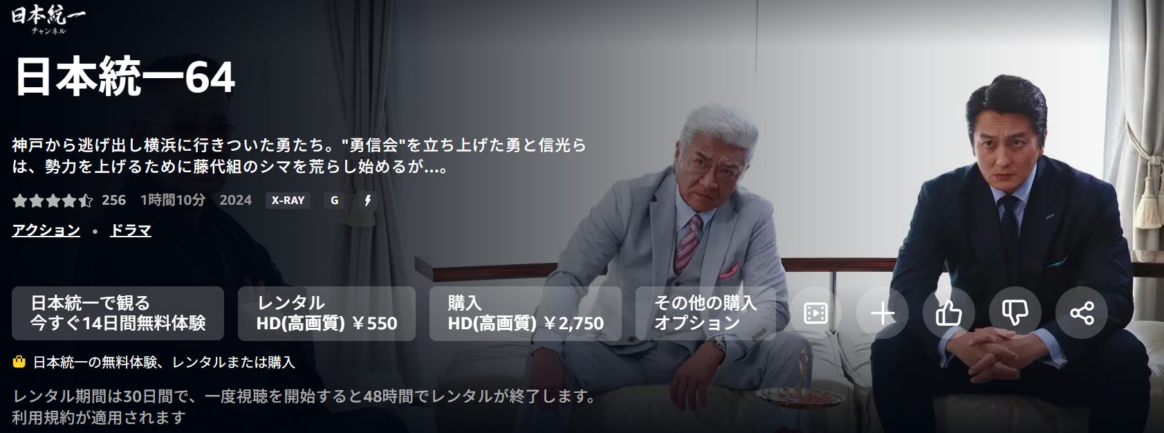 Amazonプライムの日本統一64配信画像