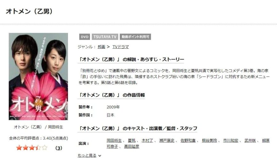 TSUTAYA DISCAS オトメン(乙男)夏&秋