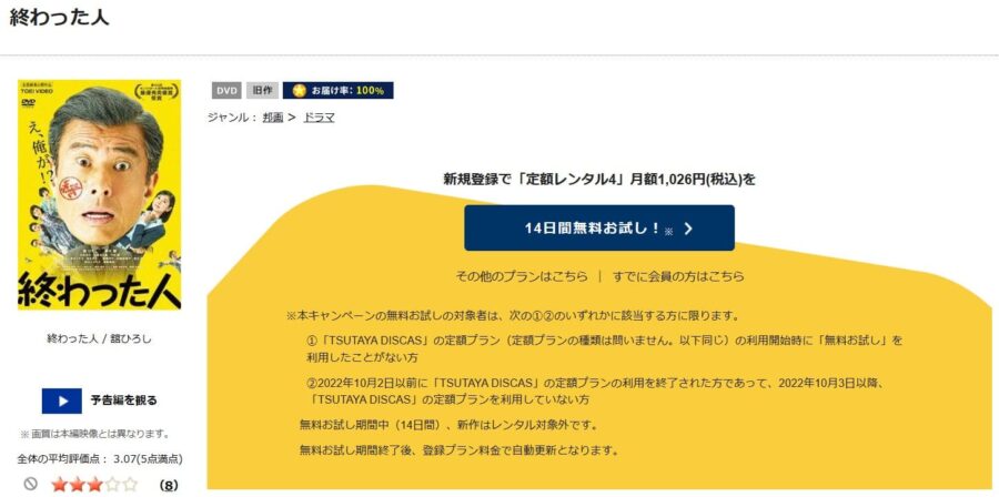 TSUTAYA DISCAS　終わった人