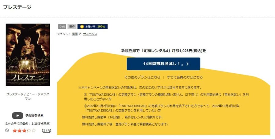 TSUTAYA DISCAS　プレステージ