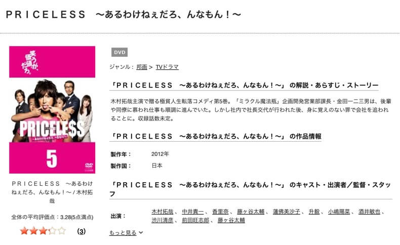 TSUTAYA DISCAS　PRICELESS（プライスレス）