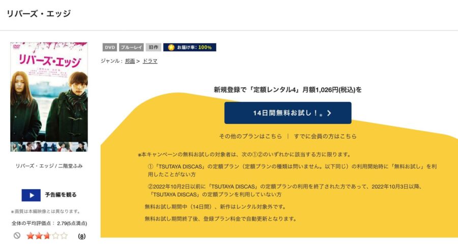 TSUTAYA DISCAS　リバーズ・エッジ