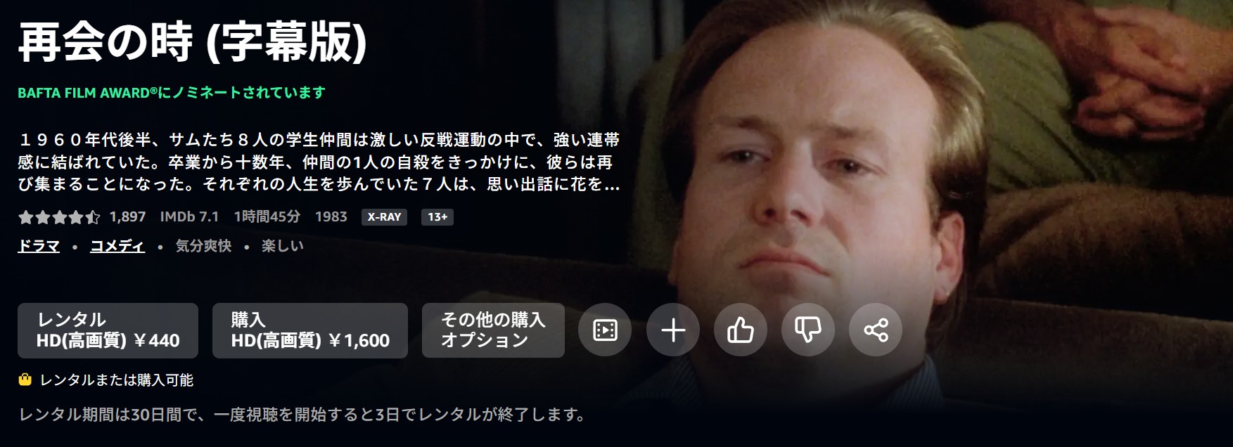 Amazonプライムの再会の時配信画像