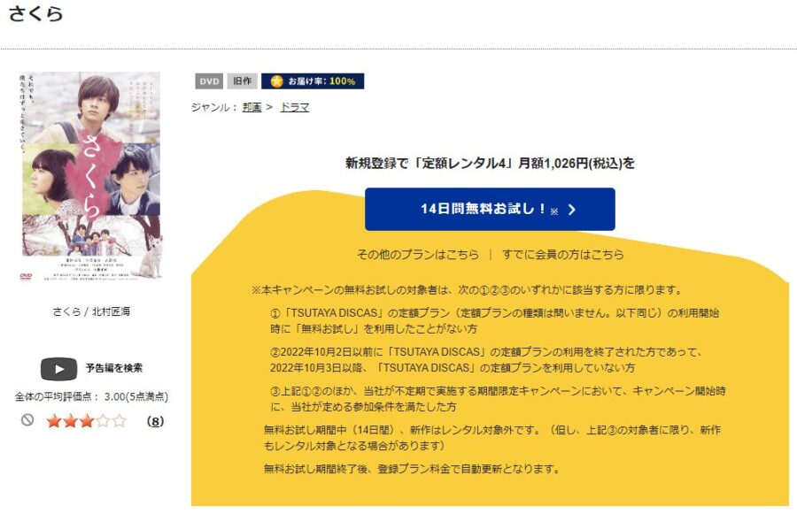 TSUTAYA DISCAS　さくら