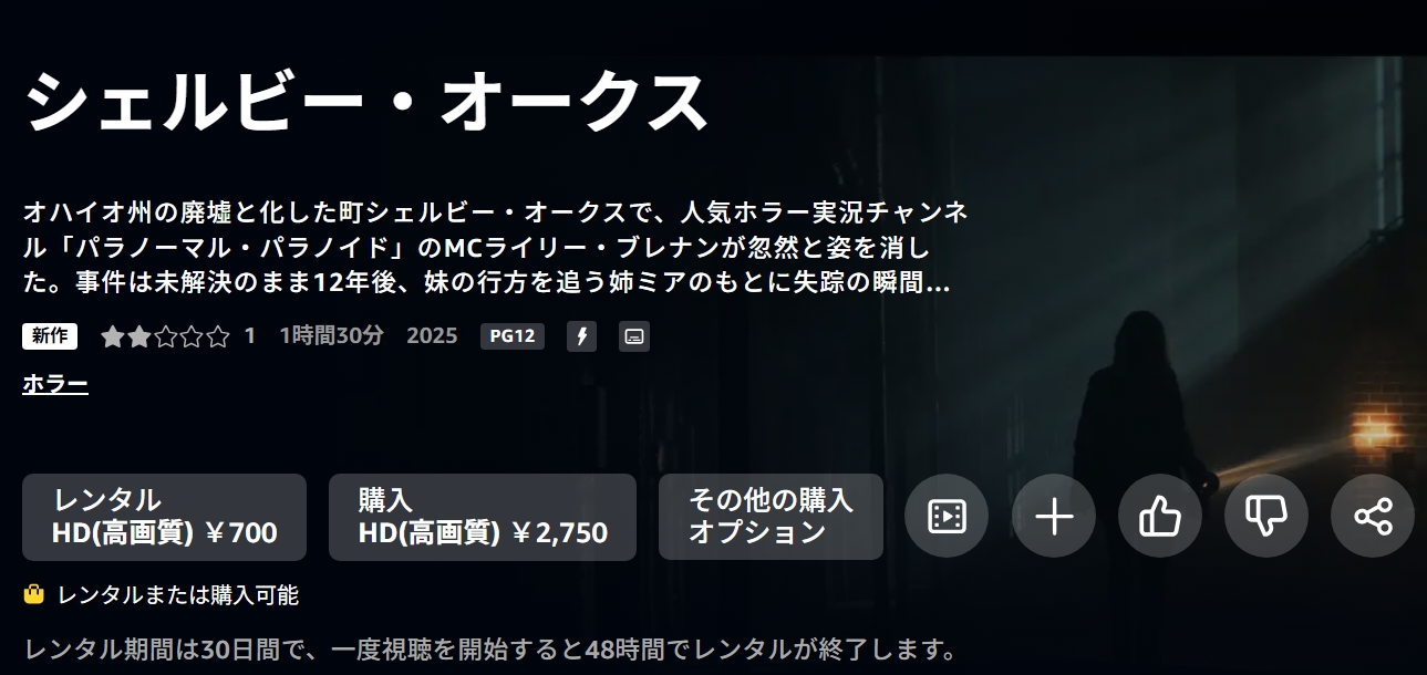 Amazonプライムのシェルビー・オークス配信画像