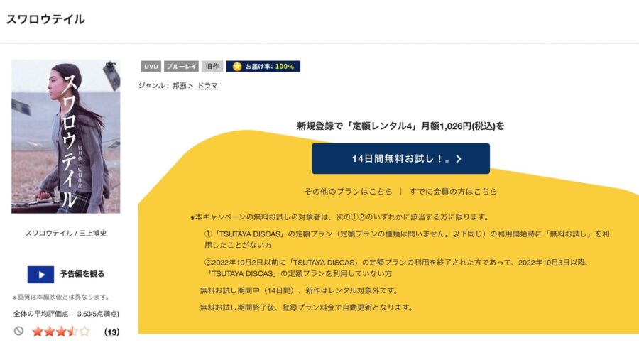 TSUTAYA DISCAS　スワロウテイル