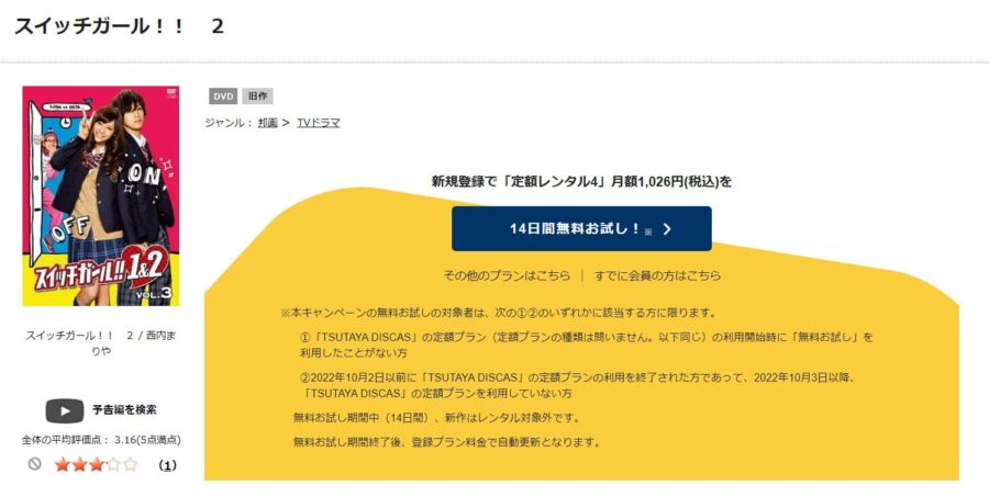 TSUTAYA DISCAS　スイッチガール!!2