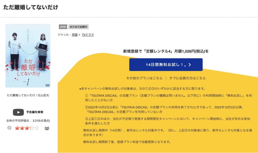 TSUTAYA DISCAS ただ離婚してないだけ