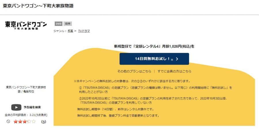 TSUTAYA DISCAS　東京バンドワゴン下町大家族物語