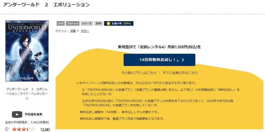 TSUTAYA DISCAS アンダーワールド: エボリューション
