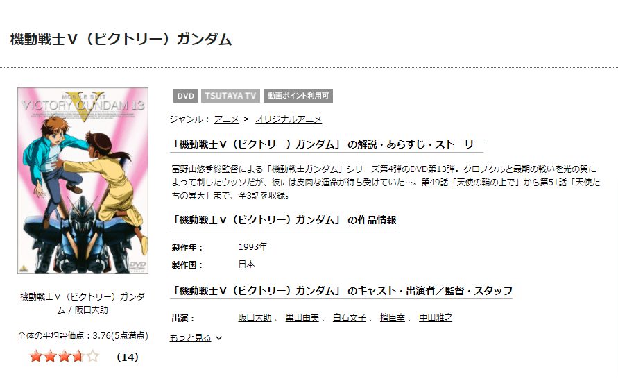 TSUTAYA DISCAS　機動戦士Vガンダム