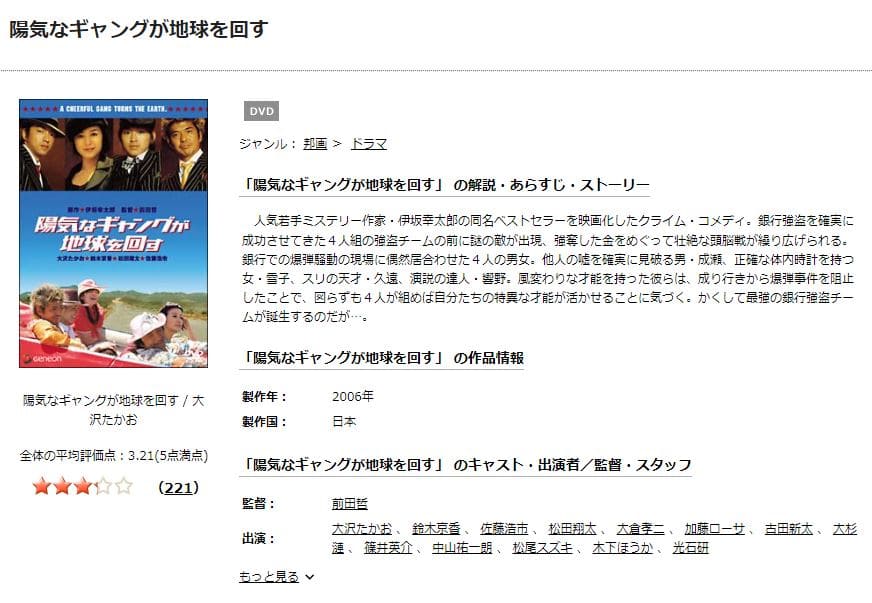 TSUTAYA DISCAS　陽気なギャングが地球を回す