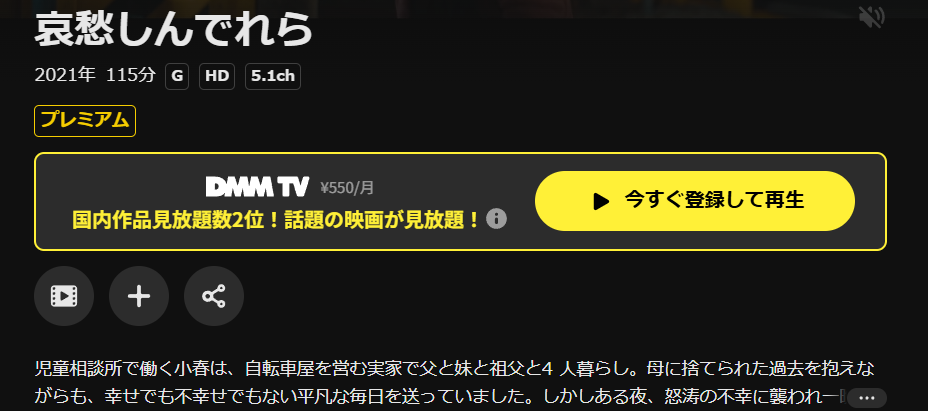 DMM TVの哀愁しんでれら配信画像