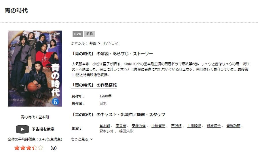 TSUTAYA DISCAS　青の時代