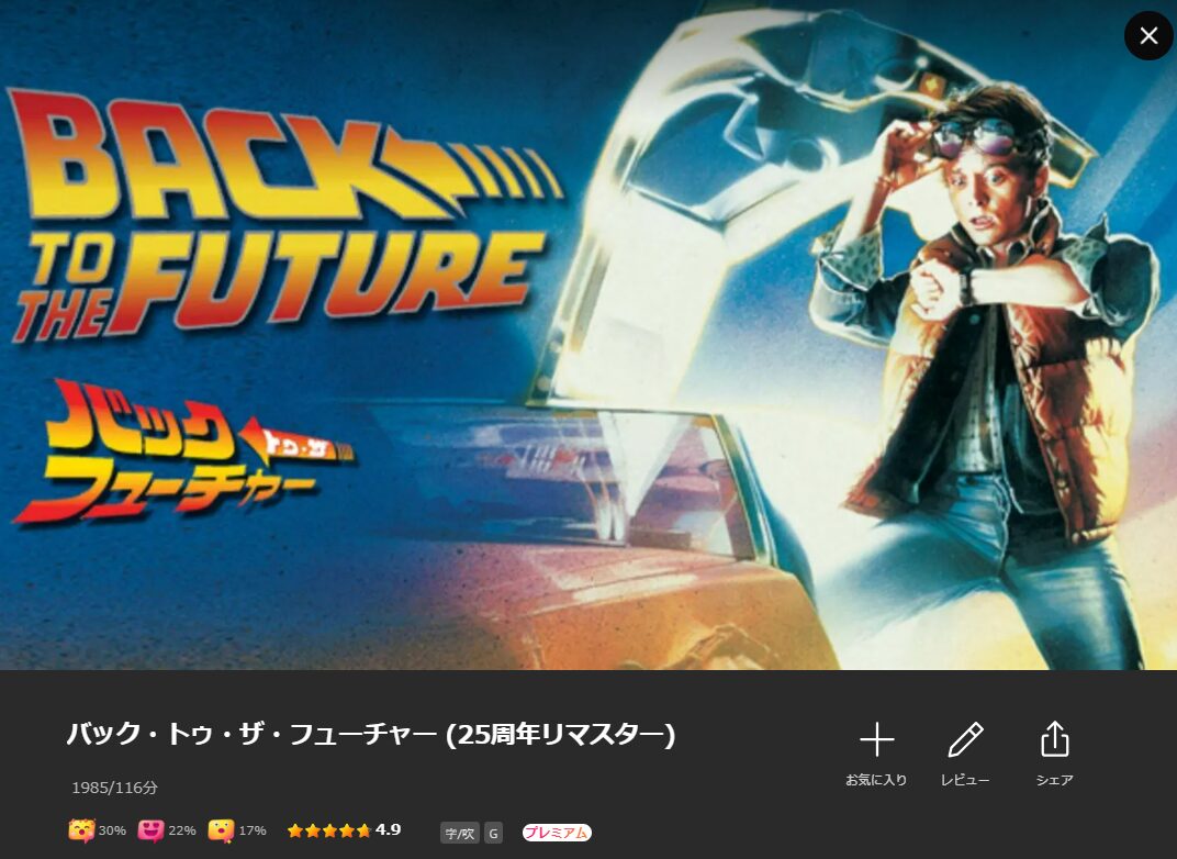 Leminoのバック・トゥ・ザ・フューチャー配信画像