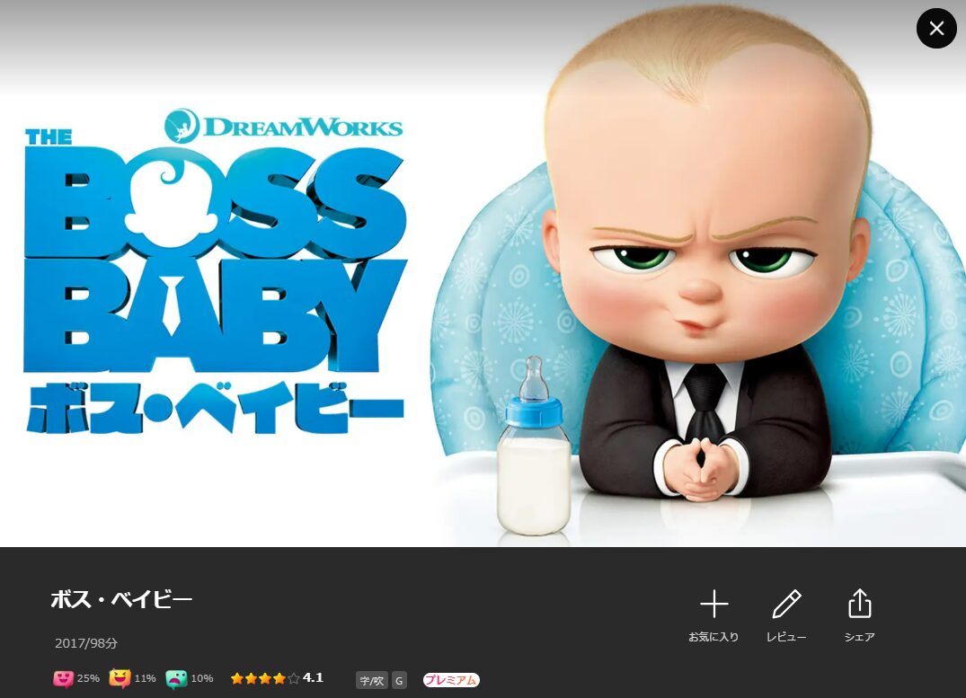 Leminoのボス・ベイビー配信画像