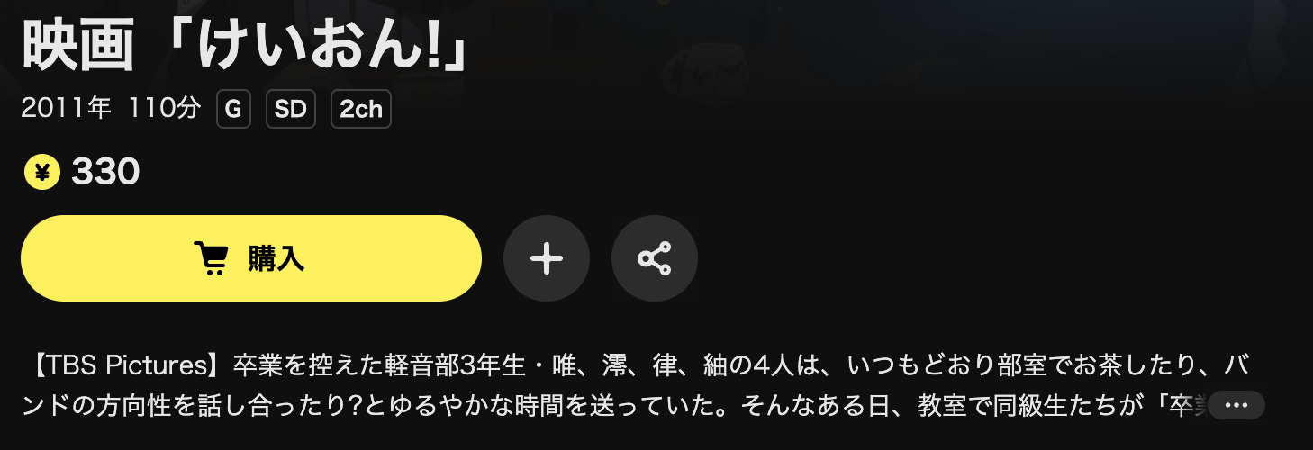DMM TVの劇場版 けいおん！配信画像