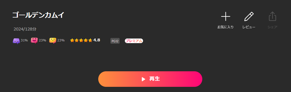 Leminoのゴールデンカムイ（実写）配信画像