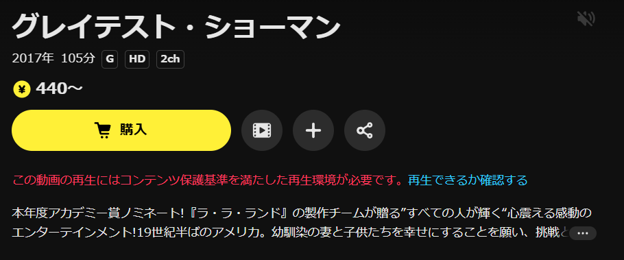 DMM TVのグレイテスト・ショーマン配信画像