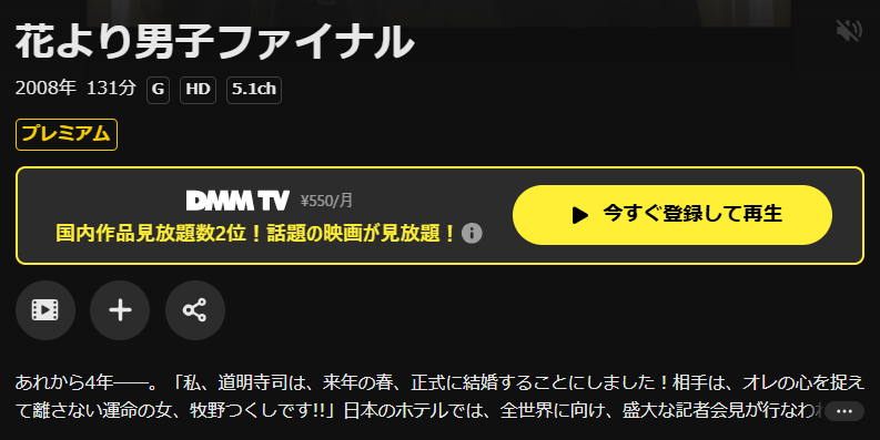 DMM TVの花より男子ファイナル配信画像