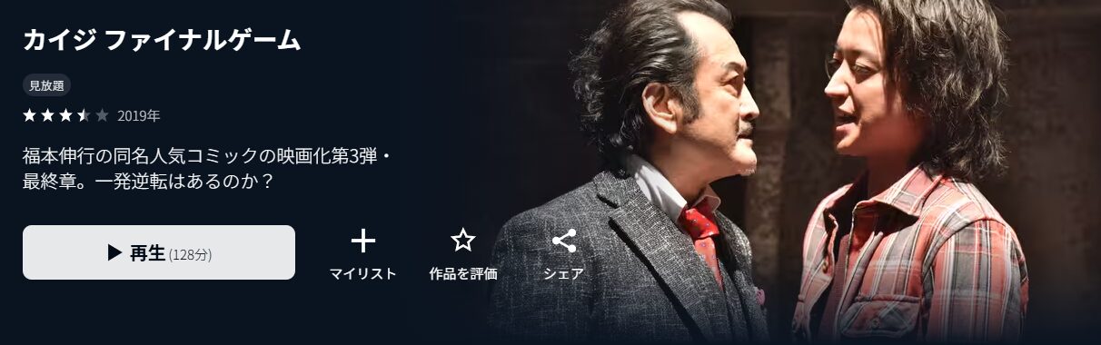 U-NEXTのカイジ ファイナルゲーム配信画像