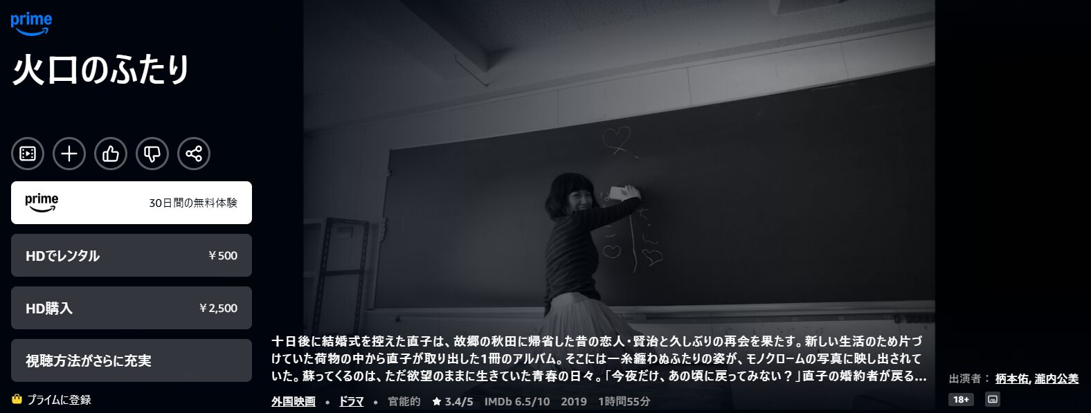 Amazonプライムの火口のふたり配信画像