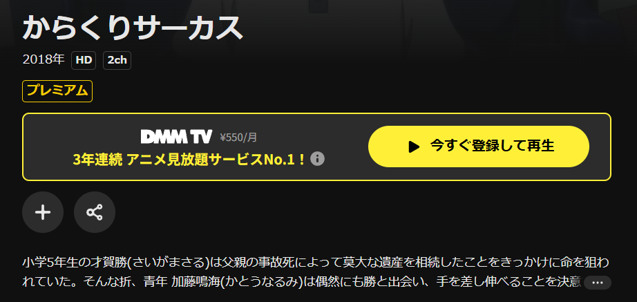 U-NEXTのからくりサーカス配信画像