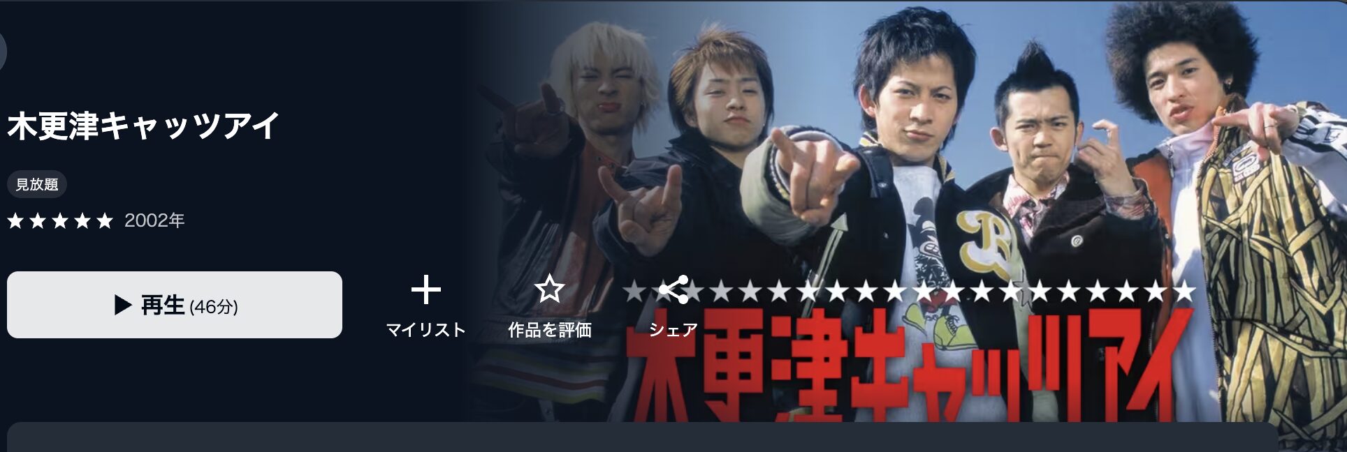 U-NEXTの木更津キャッツアイ配信画像