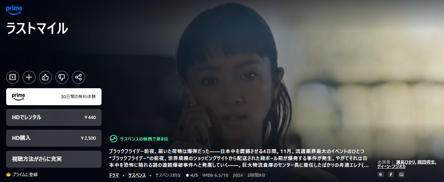 Amazonプライムのラストマイル配信画像