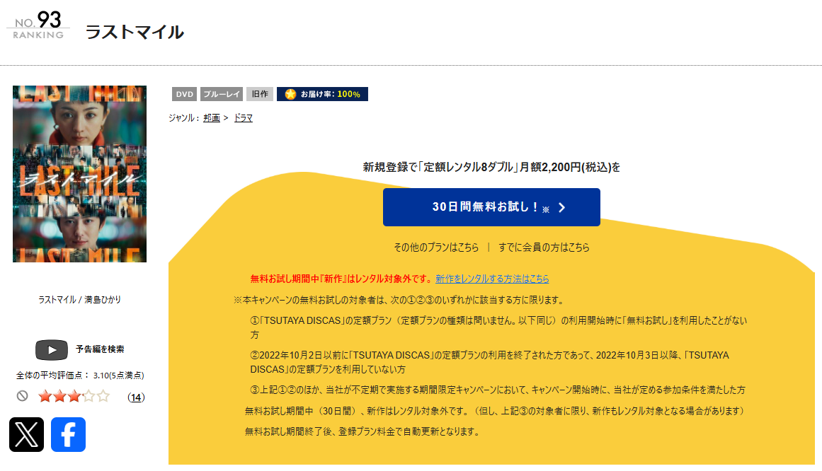 TSUTAYA DISCASのラストマイル