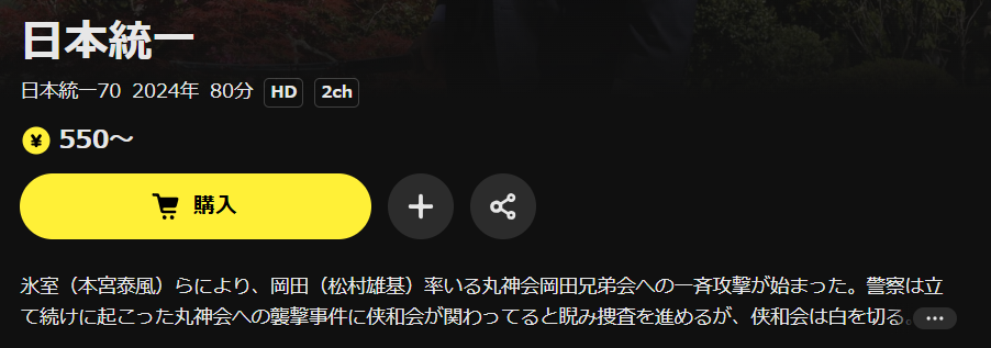 DMM TVの日本統一70配信画像