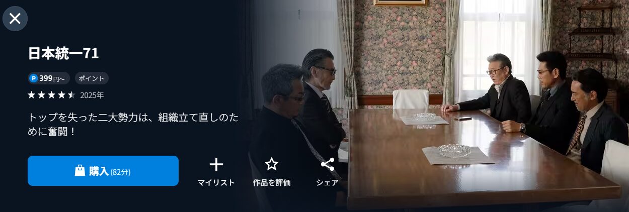 U-NEXTの日本統一71配信画像