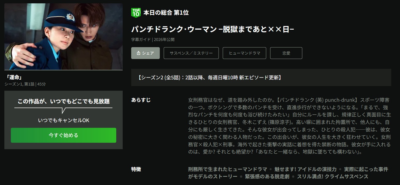 Huluのパンチドランク・ウーマン シーズン2配信画像