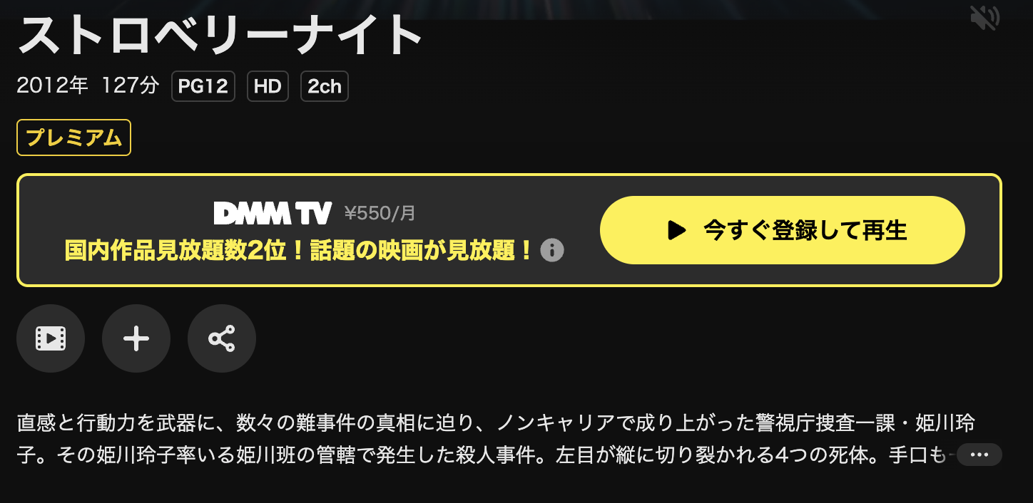 DMM TVのストロベリーナイト配信画像