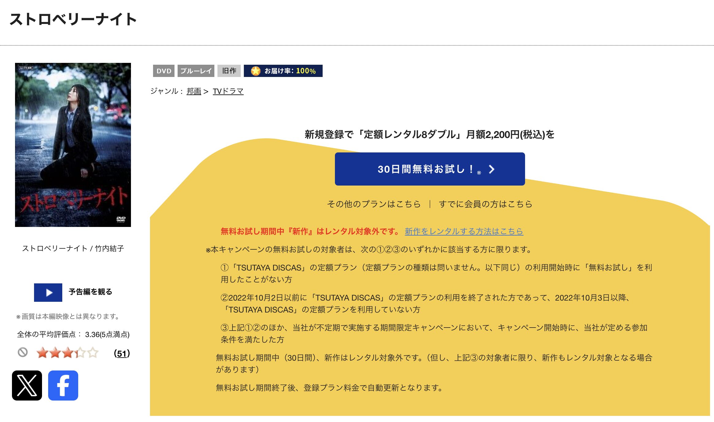 TSUTAYA DISCASのストロベリーナイト